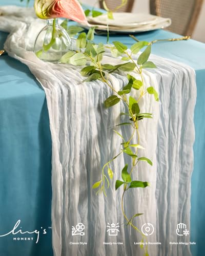 Ling's moment Artificial Clematis Hanging Bush, 4pcs Filler Vines Fake Greenery Garland for Wedding Bouquet/Backdrop/Arch ...