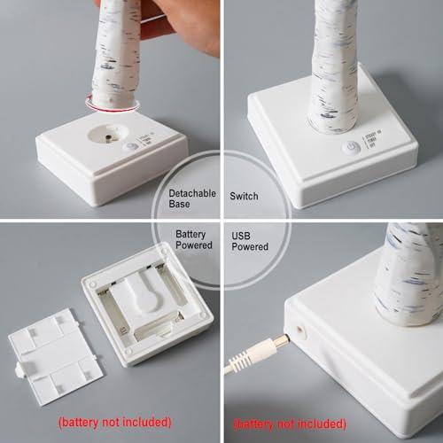 AOLTNRC 2ft Pre-lit Birch Tree with 72 LED Lights & Remote - RGB Color Changing Fairy Spirit Twinkling Tree for Christmas ...