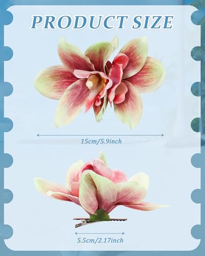 3 PCS Hawaiian Flower Hair Clips for Women Artificial Orchid Hair Barrettes Hibiscus Flower Hair Clips for Wedding Bridal ...