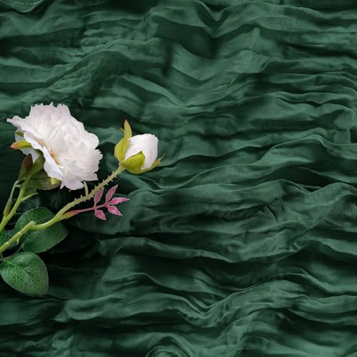 30 Pack Emerald Green Cheesecloth Table Runner 9FT Rustic Sheer Table Runners 17x108 Inch Gauze Boho Runner for Wedding Br...