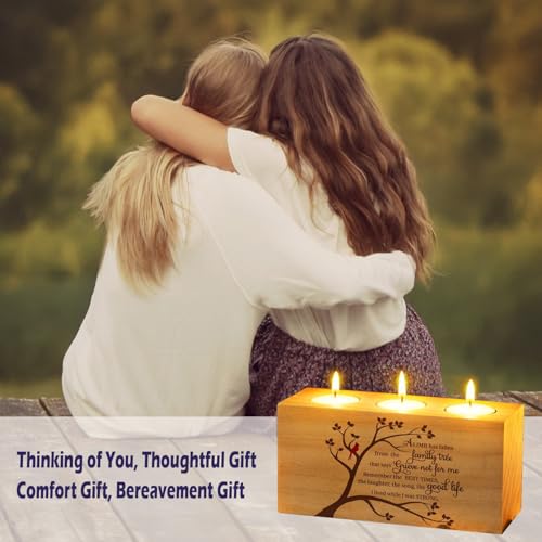 Sympathy Gifts for Loss of Loved One – Memorial Bereavement Gifts Candle Holders – Handcrafted Wooden Keepsake with Poem I...