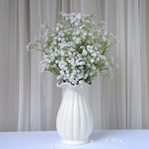 Oulores 100PC Baby Breath Artificial Flowers - Babies Breath Flowers Artificial Bulk Faux Flowers Bouquet White Flores Rea...