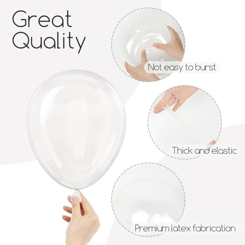 120pcs Clear Balloons, 18 12 10 5 inch Transparent Balloons Different Sizes Clear Balloon Garland for Baby Shower Wedding ...