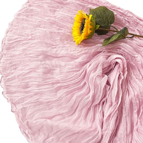 12Pack Light Pink Table Runner 10Ft Cheesecloth Table Runner Boho Gauze Table Runners Long Cheese Cloth Table Runners for ...
