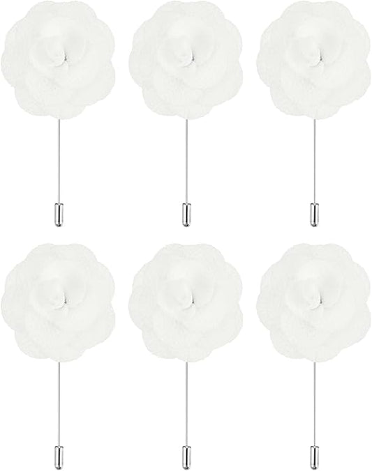 MECCANIXITY 6Pcs Groom Boutonnieres Rose Boutonnieres Pins for Men Wedding Ceremony Anniversary Formal Dinner Party Suit D...