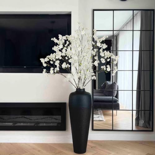 CISDUEO White Cherry Blossom Branches Long Stem Artificial Flowers for Tall Vase Silk Flower Bulk Plum Blossom Flowers for...