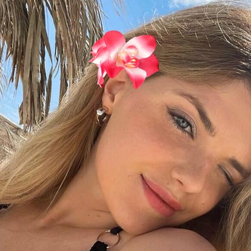 KICOSY 9PCS Hawaiian Flower Hair Clips - Women's Hibiscus, Plumeria & Orchid Designs