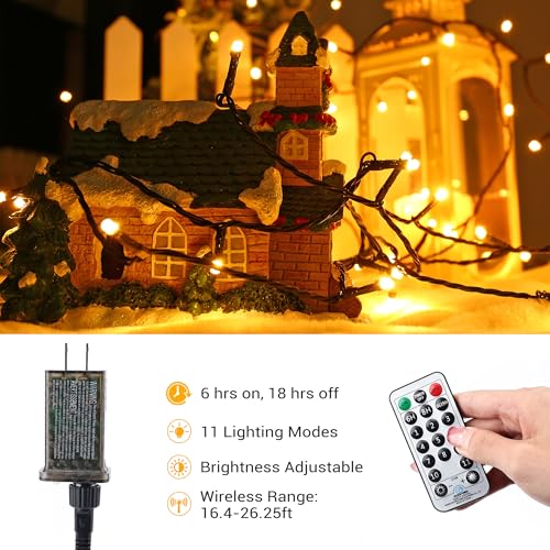 Brizled Christmas Lights, 65.67ft 200 LED Color Changing Tree Lights 11-Function Warm White & Multicolored Christmas Light...