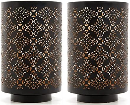 Hosley Set of 2 Diamond Cut Candle Holders Elegant 8 Inch Height Stands for Timeless Ambiance and Versatile Styling Dazzle...