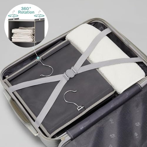 YOUDENOVA Hanging Closet Organizer and Storage, 6-Shelf Closet Hanging Storage Shelves, Grey