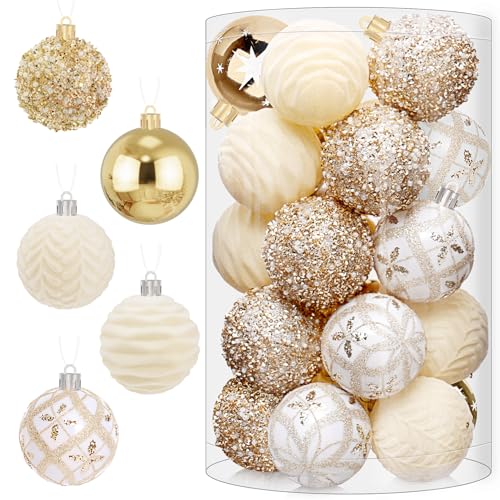 EverMerry 25 Pcs Christmas Ball Ornaments for Xmas Christmas Tree, Shatterproof Hanging Ball for Party Outdoor Decoration...