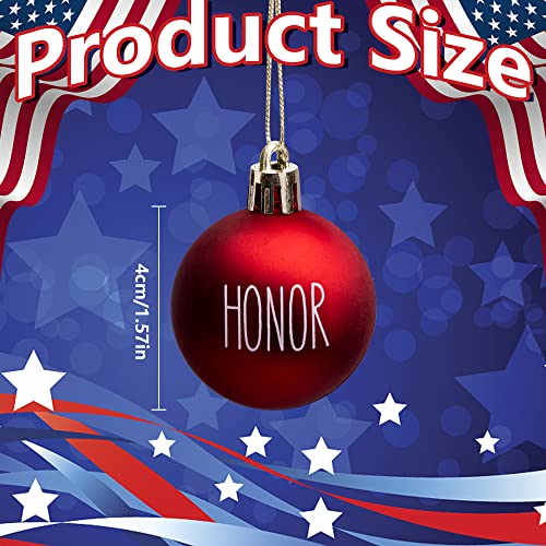 Deloky 24 Pcs 4th of July Tree Ornaments - 1.57" Memorial Day Letter Balls - Red White Blue Patriotic Hanging Balls for In...