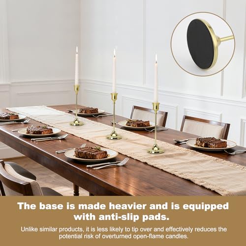 Tunyet Candlestick Holders 6PCS, Metal Taper Candle Holder, Gold Candle Holders for Pillar Candles, Candle Holder for Wedd...