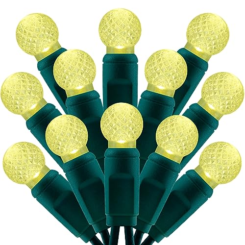 SWEET SHINE 100 Warm White Raspberry One-Piece LED Christmas Lights, 33 ft Green Cord High Waterproof UL Certified G12 Out...