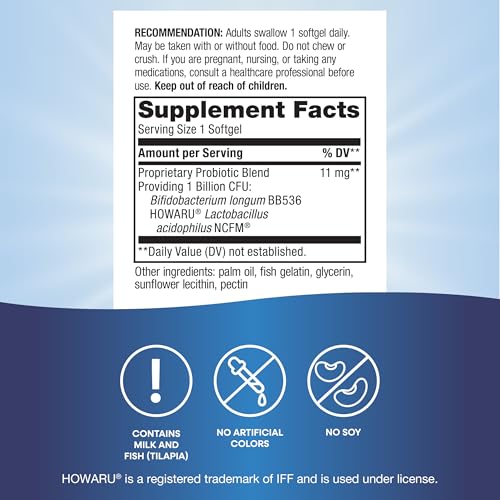 Nature's Way Acidophilus Probiotic Pearls, Supports Digestive Balance & Gut Health, Reduce Occasional Constipation and Blo...