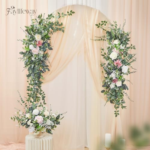 Faylifeway 120 Pcs 4 Kinds Mixed Eucalyptus Greenery Stems, Baby Breath Flowers Artificial Bulk and Greenery Stems for DIY...