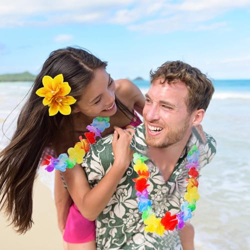 WELROG 3 Pieces Hawaiian Flower Hair Clips for Women - Artificial Tropical Flower Hair Pin Orchid Beach Party Wedding