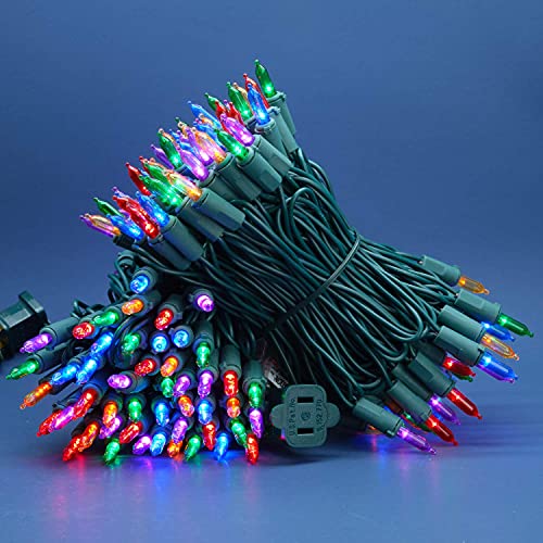 SWEET SHINE 200 Count Multicolor LED Christmas Lights, 66 ft Green Wire UL Certified Commercial Grade Holiday String Light...