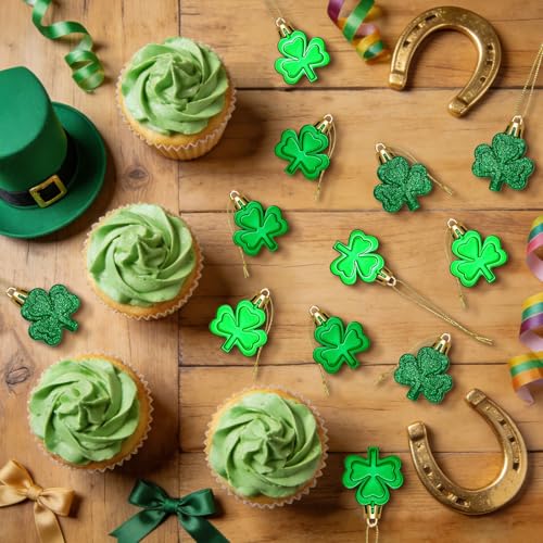 36Pcs St Patricks Day Decorations St Patricks Day Decor Shamrock Ornaments Hanging Tree Decorations Spring Lucky Irish Day...