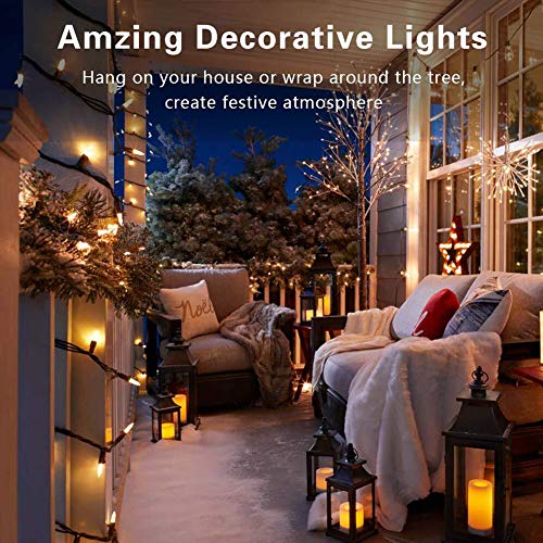woohaha Outdoor Christmas Lights,120V Certified 2 Pack 13ft 50 Mini String Lights Connectable, Waterproof Fairy Lights for...