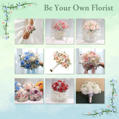 LINSIE 30 PCS 5 Bundles Small White Flowers Artificial Flowers Babys Breath Real Touch Flowers for Wedding Party Home Gard...