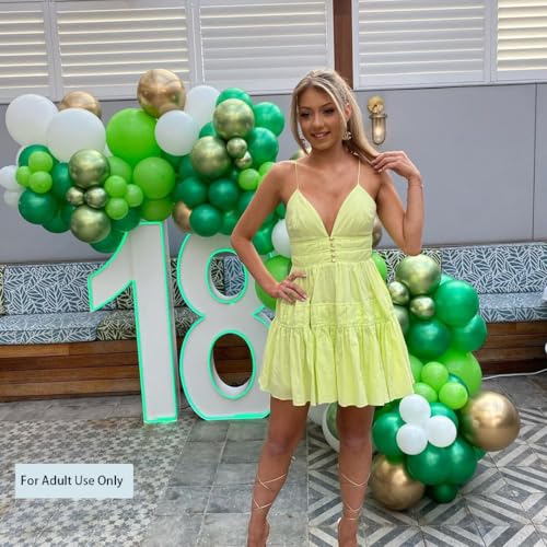 Green Balloons Dark Green Balloon Set, 50 Pcs 12 inch Different Shades Emerald Green Lime Green Confetti Latex Balloons Fo...