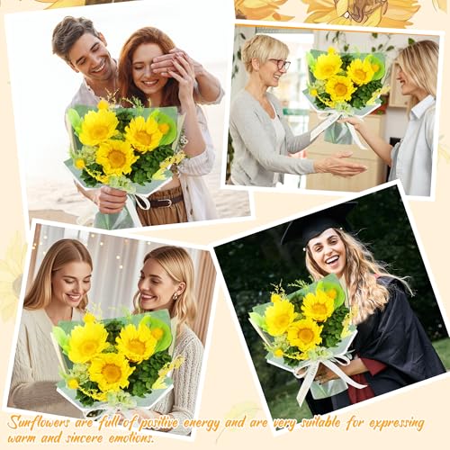 Forever Flowers for Delivery, Preserved Flowers Fresh Sunflower Bouquet, Sophisticated Packaging Preserved Flower Bouquet ...