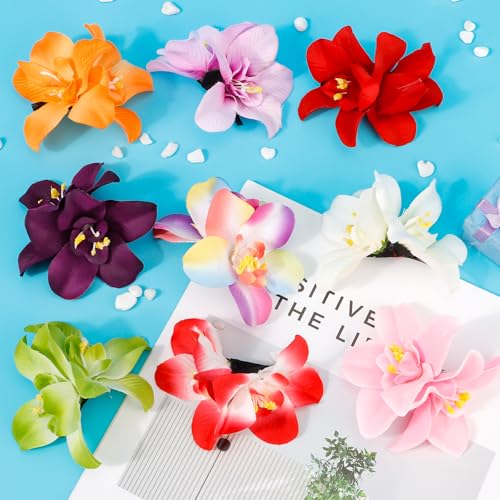 KICOSY 9PCS Hawaiian Flower Hair Clips - Women's Hibiscus, Plumeria & Orchid Designs