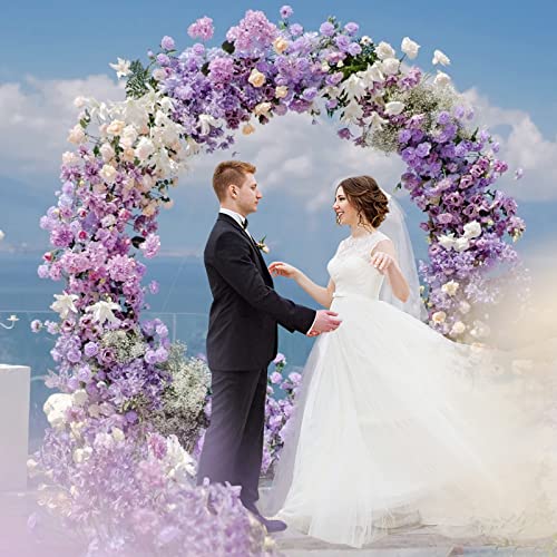 Wokceer Round Backdrop Stand 7.2FT Circle Balloon Arch Frame Circle Backdrop Stand Gold Round Arch for Wedding Birthday Pa...