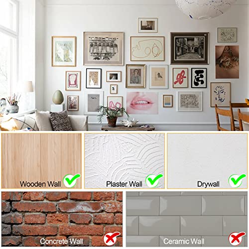 184 Pieces Picture Hanging Kit, 20lb, 30lb, and 50lb Picture Hangers, Metal Picture Hanging Hooks with Nails, on Drywall, ...