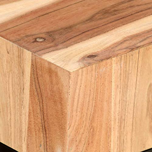 vidaXL Side Tables 2 pcs - Versatile Acacia Wood and Steel Coffee Tables with Unique, ic Finish - Easy Assembly - Suitable...