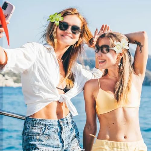 Generic 6 Colors Artificial Flower Hair Clips, Bohemian Flower Hairpin Hawaiian Hairpin for Seaside Holiday, 3.5 Inch Brid...