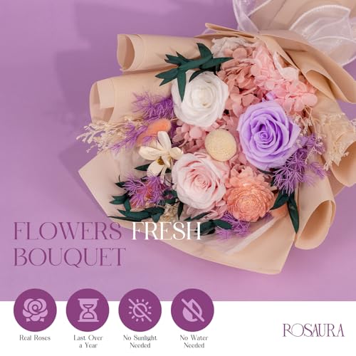 Rosaura Preserved Flowers Bouquets, flowers for Delivery Prime, Forever Roses Bouquets Valentine's Day, Mother's Day, Chri...