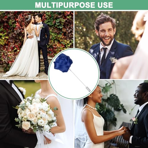 M METERXITY Rose Boutonnieres, Groom Boutonnieres, Lapel Pin Boutonnieres for Men Wedding/Man Suit Decoration/Wedding Butt...