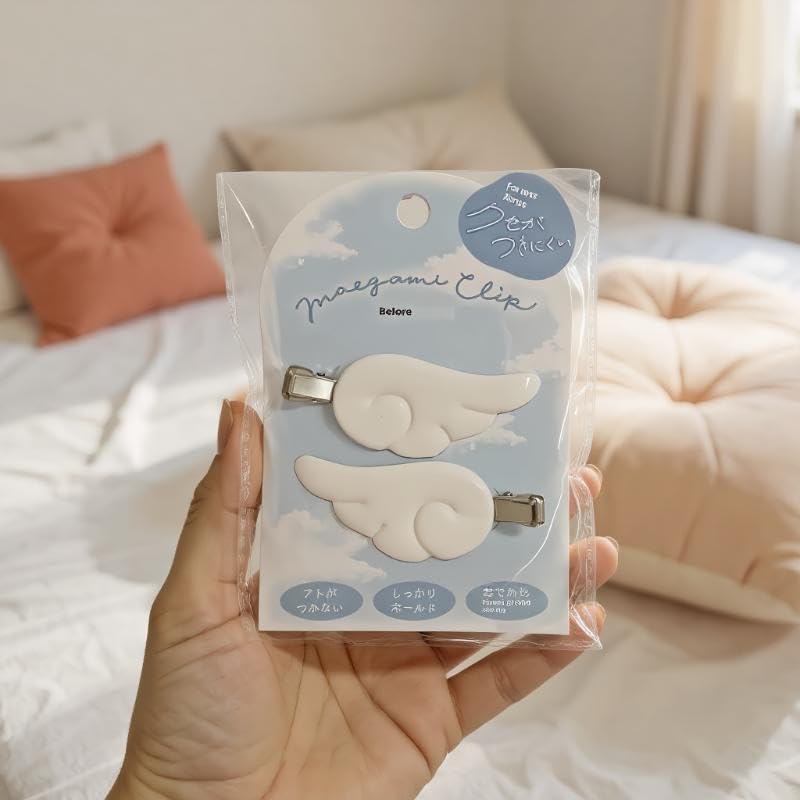 1Pair Cute Sweet Japanese Style Y2K Angel Wing Hair Clip Hairpin Barrettes Headdress Headwear Ornaments Accessories（Blue）