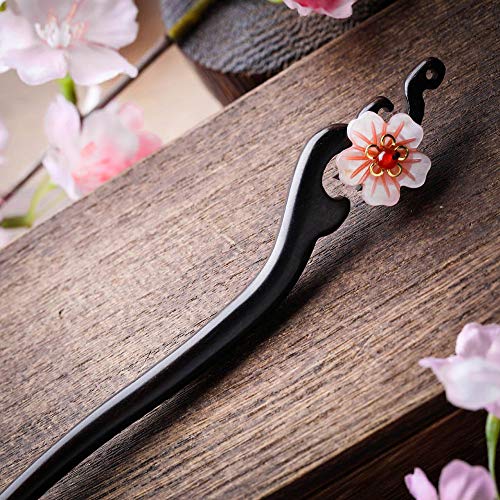 Women Girl's Hair Stick Wooden Handmade Hair Accessories,Chinese Retro Hairpins Flower Decor Model B