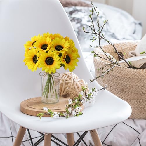 Leftover Sunflower Artificial Flowers in Vase,Sunflower Decor,Flower Centerpieces for Tables,Fake Flowers in Vase for Summ...