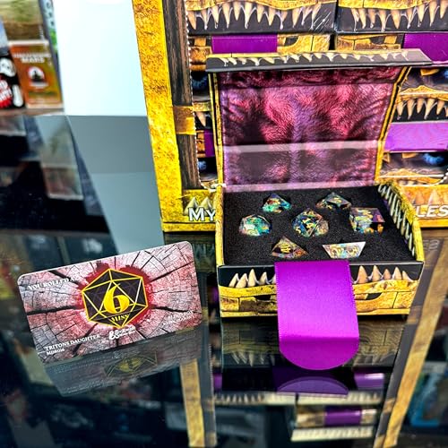 Mimic Dice Custom Resin Blind Box D&D Dice Set - Mystery 7-Piece Polyhedral TTRPG Dice – 1 of 20 Styles Chosen at Random, ...
