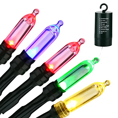 LYHOPE Battery Christmas Lights, 33ft 100 LED Christmas Lights Waterproof 8 Modes Battery Operated String Lights for Outdo...