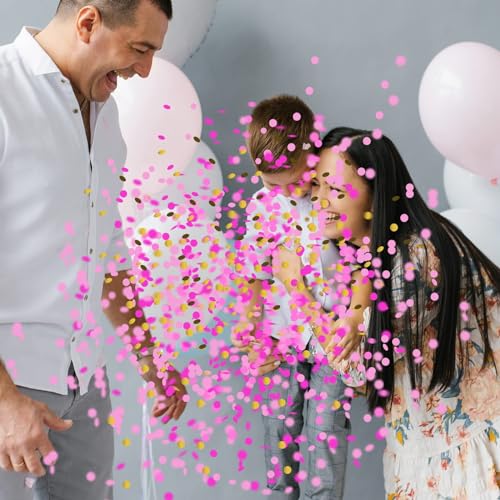Disfore Thickened Gender Reveal Balloon - 2pcs Gender Reveal Confetti Balloons with Pink and Blue Confetti – 36 Inch Black...