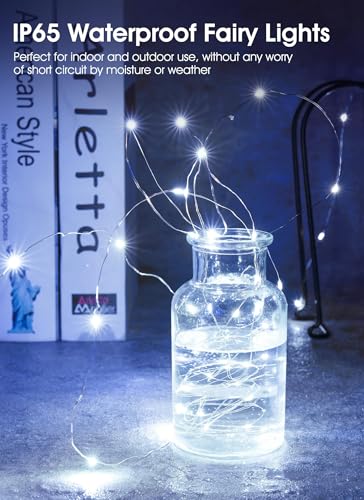 Brightown 12 Pack Led Fairy Lights Battery Operated String Lights Waterproof Silver Wire 7 Feet 20 Led Firefly Starry Moon...
