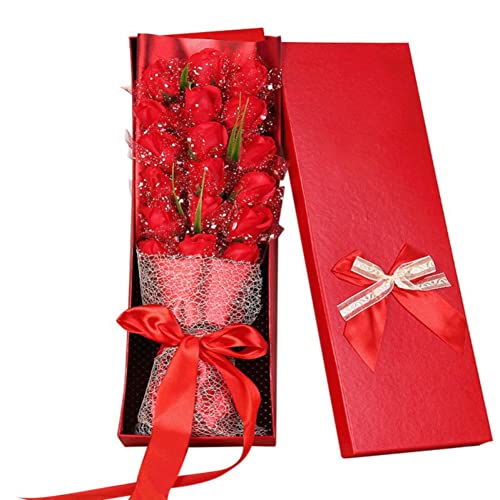 Ochine Eternal Roses Gift Box, Artificial Flowers Bouquet 18 Scented Soap Rose Flower Bouquet Gift Box for Her Him Valenti...