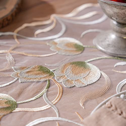 ARTABLE Lace Table Runner Macrame Vintage Flower Dresser Scarf with Exquisite Embroidery Table Runners for Kitchen Home We...