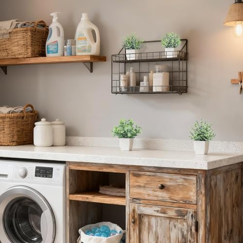 Der Rose 4 Pack Fake Plants Mini Artificial Greenery Potted Plants for Home Decor Indoor Office Table Room Farmhouse Bathr...