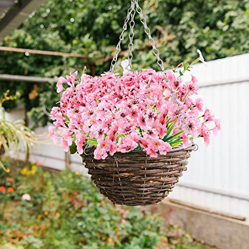 Jutom 24 Pcs Artificial Flowers Outdoor Decoration, UV Resistant Silk Fall Faux Flowers Plants Bulk, Realistic, No Fade fo...