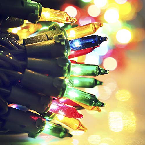 Hopolon Mini Christmas Lights, 2 Pack 23ft 100L String Lights, 120V Plug in Extendable Xmas Tree Lights for Christmas, Pat...