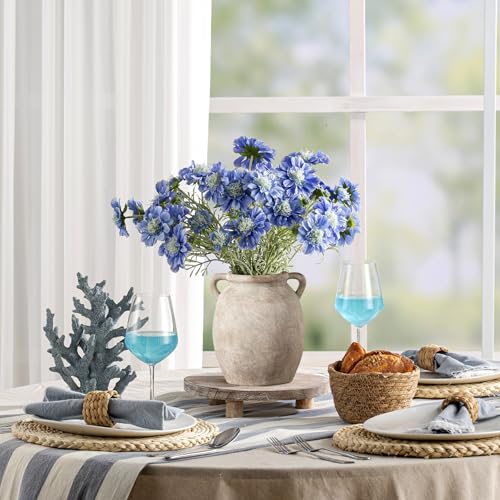 Dobbyby Ceramic Flower Vase 7.6 inch Farmhouse Rustic Vase Decorative Pottery Terracotta Vases for Home Decor Table Mantle...