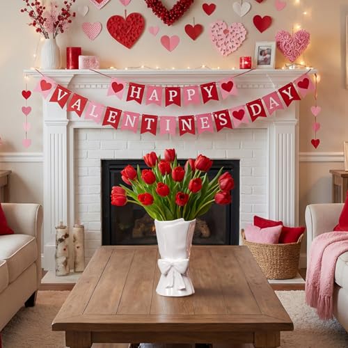 Relexome Fully Glazed White Ceramic Bow Vase 9.64 in Unique Cute Modern Decorative Bouquet Flower Vases for Home Living Ro...