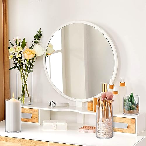 4 Pack Glass Cylinder Vases 4,6,8,10 Inch Tall Clear Flower Vase Hurricane Floating Candle Holder for Table Centerpiece We...