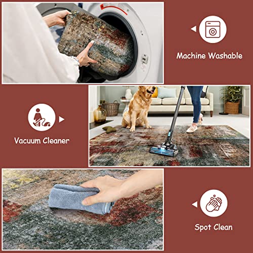 Lahome Washable Runner Rug with Rubber Backing- 2x8 Rug Runners for Hallways Non Slip Kitchen Rugs Non Skid, Modern Abstra...